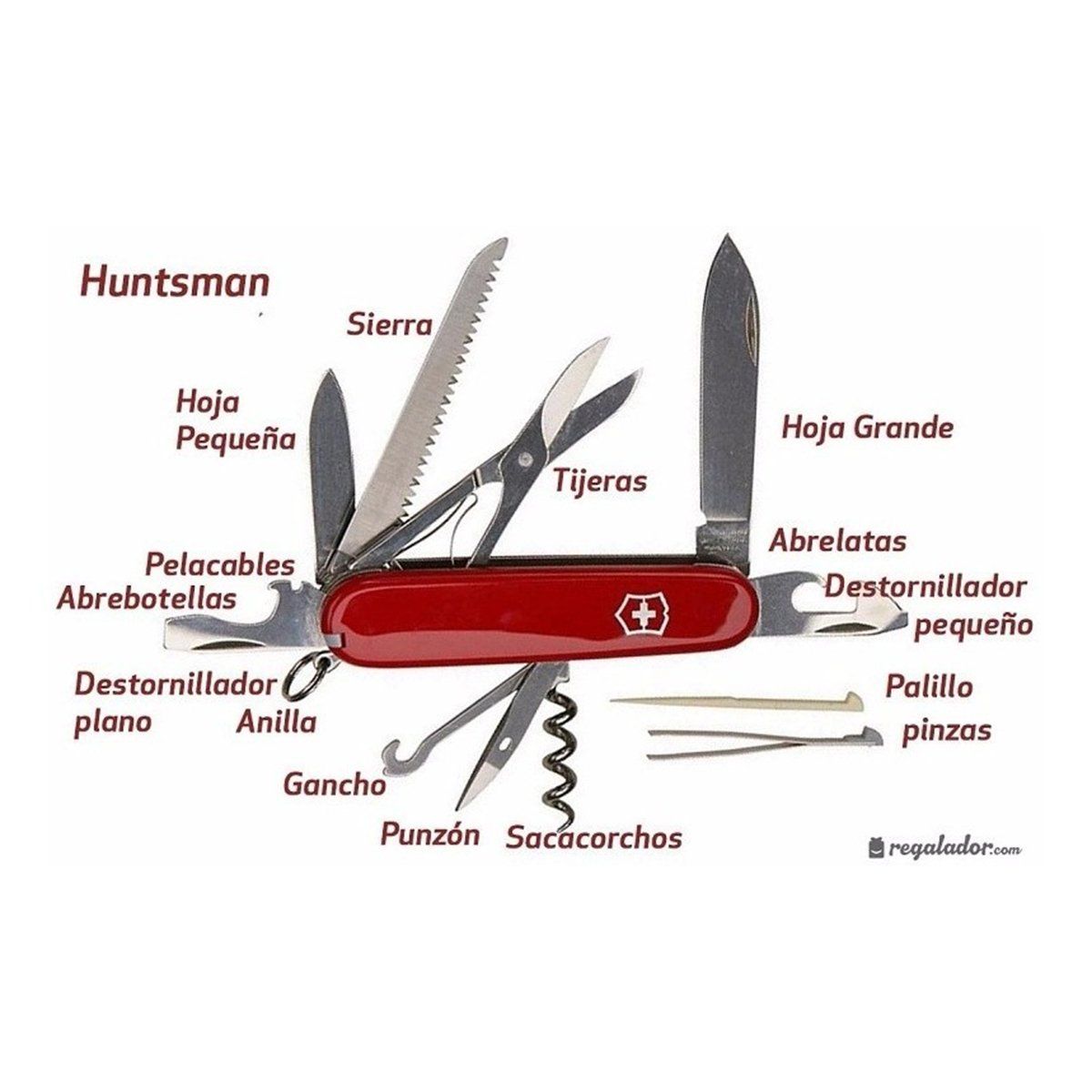 VICTORINOX - CORTAPLUMAS 15 FUNCIONES ROJA HUNTSMAN VICTORINOX-MIMBRAL