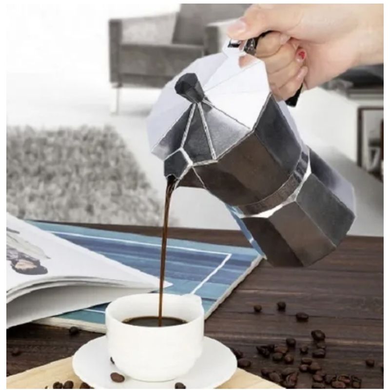 GENERICO - Cafetera Manual Italiana Aluminio 9 Tazas Cocina Tetera Greca