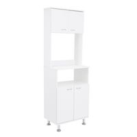 Mueble Microondas 4 Puertas Blanco 37x76x33.5 cm