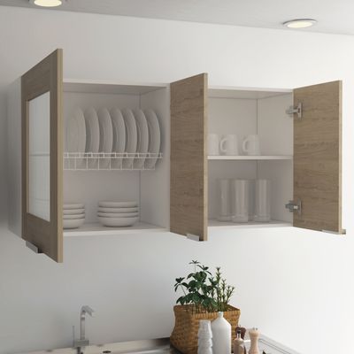 Imagen 2 del producto Mueble Mural De Cocina 3 Puertas Café Claro 197x60x30 cm