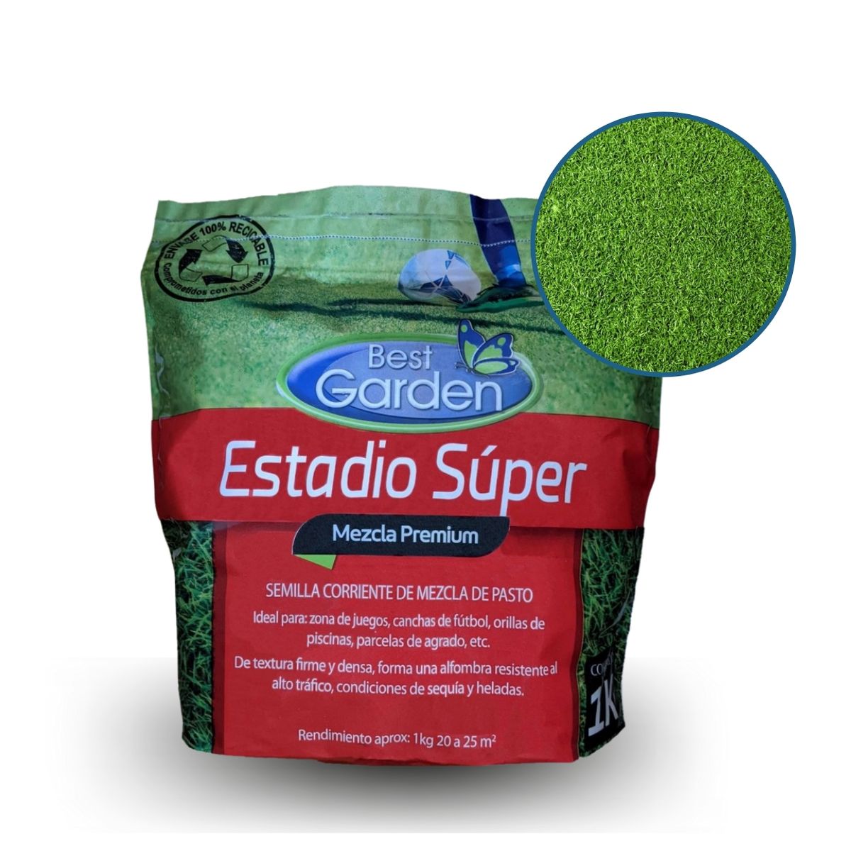BEST GARDEN - SEMILLA CESPED ESTADIO SUPER PREMIUM 1 kg