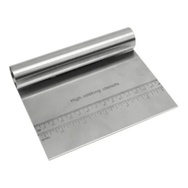 GENERICO - Scraper Para Masa Metálica Con Regla Cortador De Masa Cocina.