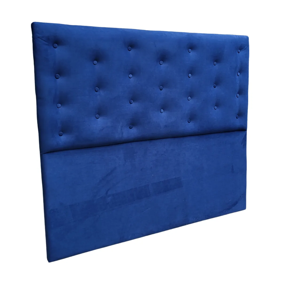 GENERICO - Respaldo 2 Plazas Azul Marino Felpa Botone a piso Muebles Rimar