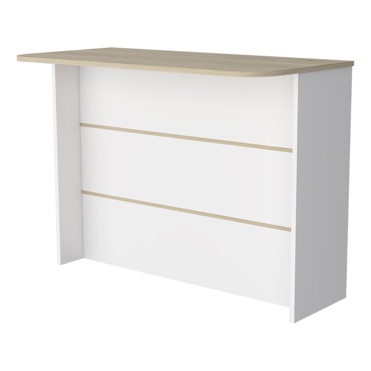 FMFURNITURE - Isla Cocina con 2 Repisas - Café Claro 90.5x120x52 cm…
