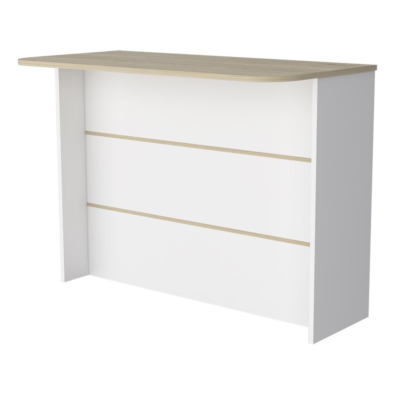 FMFURNITURE - Isla Cocina con 2 Repisas - Café Claro 90.5x120x52 cm