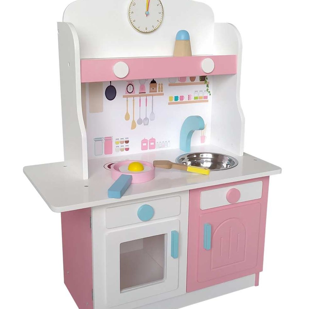 GAME POWER - Cocina De Madera Blanca + Accesorios 47x24x63,5 Cm Gamepower