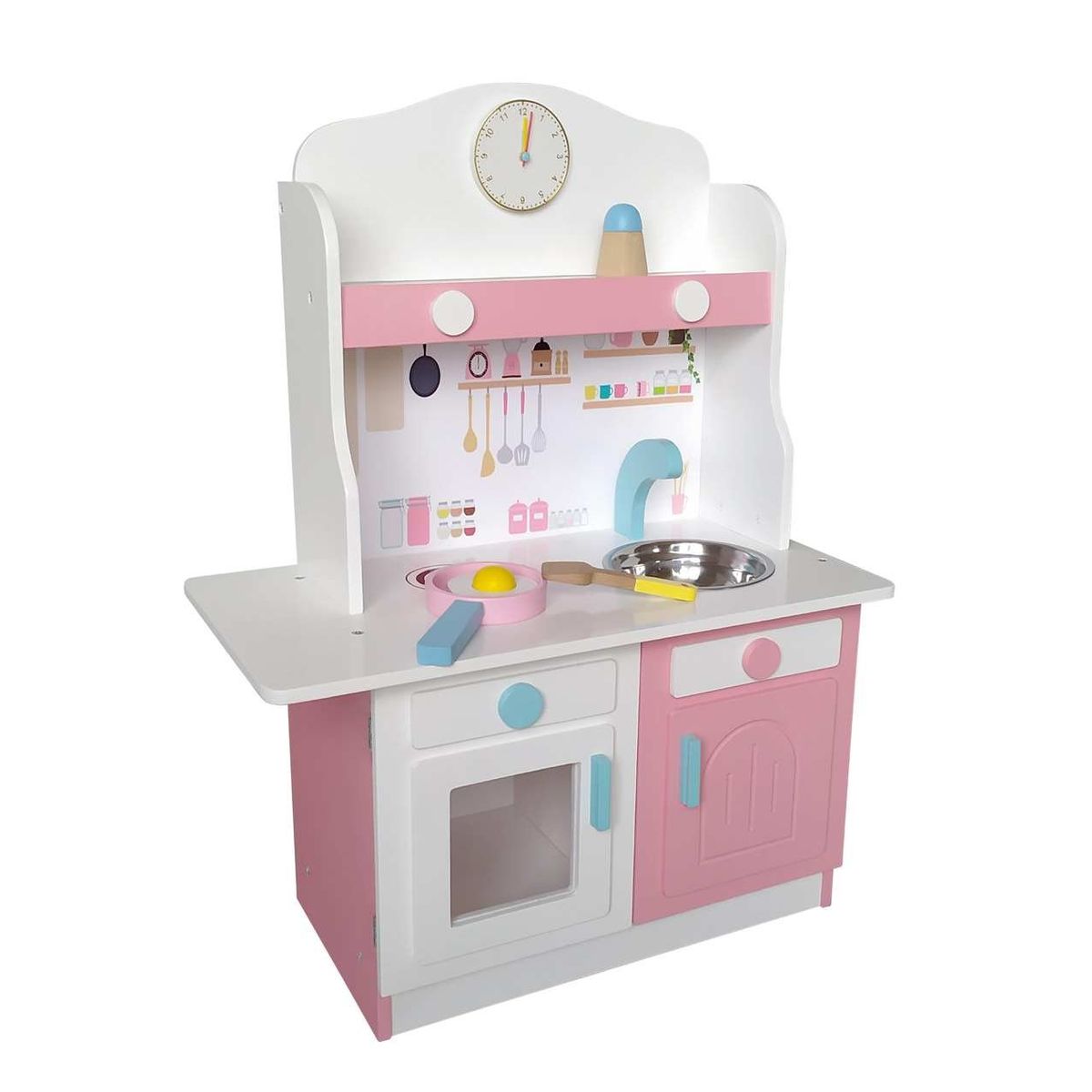 GAME POWER - Cocina De Madera Blanca + Accesorios 47x24x63,5 Cm Gamepower