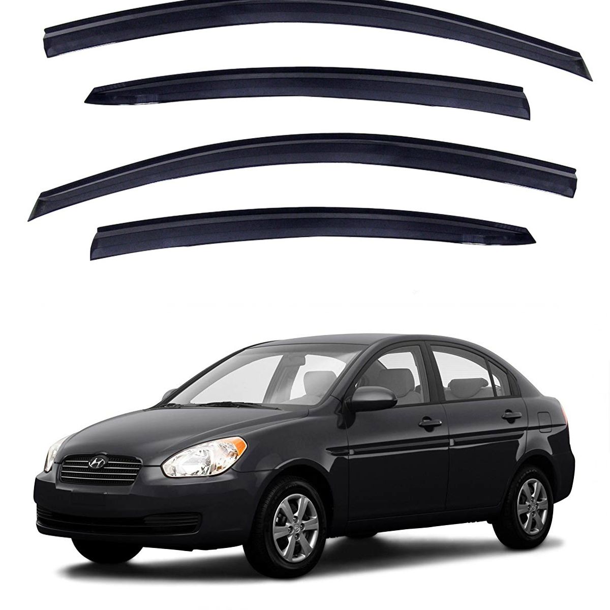 GENERICO - Aletas Bota Agua Hyundai Accent 2005-2011 Auto Lluvia Karvas