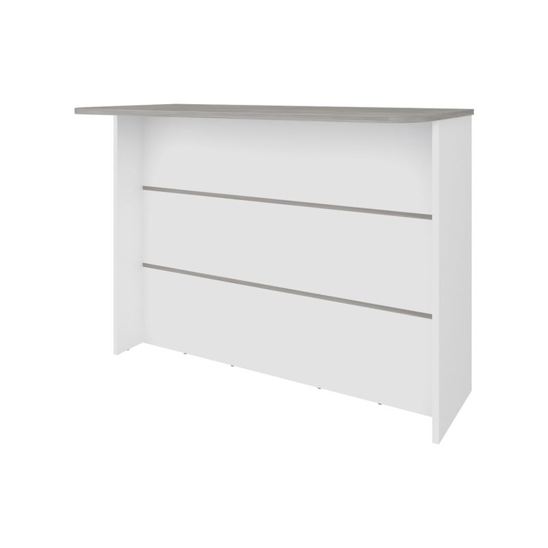 FMFURNITURE - Isla Cocina con 2 Repisas  - Gris 89.5x120.3x51.6 cm