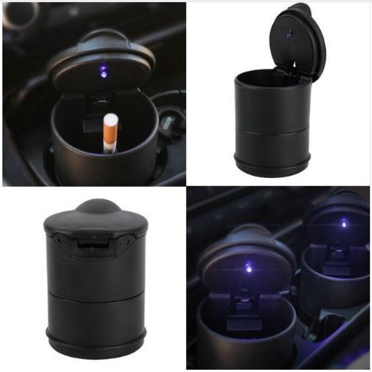 GENERICO - X2 Cenicero Plastico Con Led Monedero Auto Universal Karvas