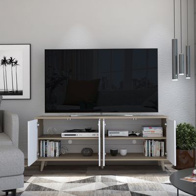 Imagen 2 del producto Rack TV 50"" Fm-020C - Cafe Claro/ Blanco