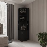 Bar Esquinero Soporte Para Copas Fm-001N - Negro