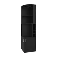FMFURNITURE - Bar Esquinero Soporte Para Copas Fm-001N - Negro