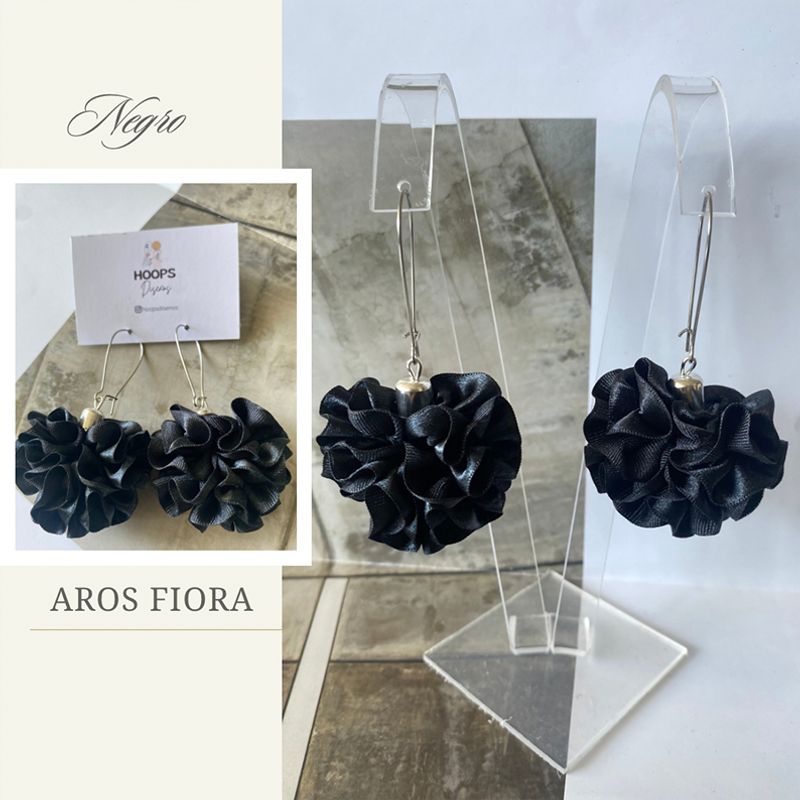 GENERICO - Aros De Tela En Flor Hechos A Mano