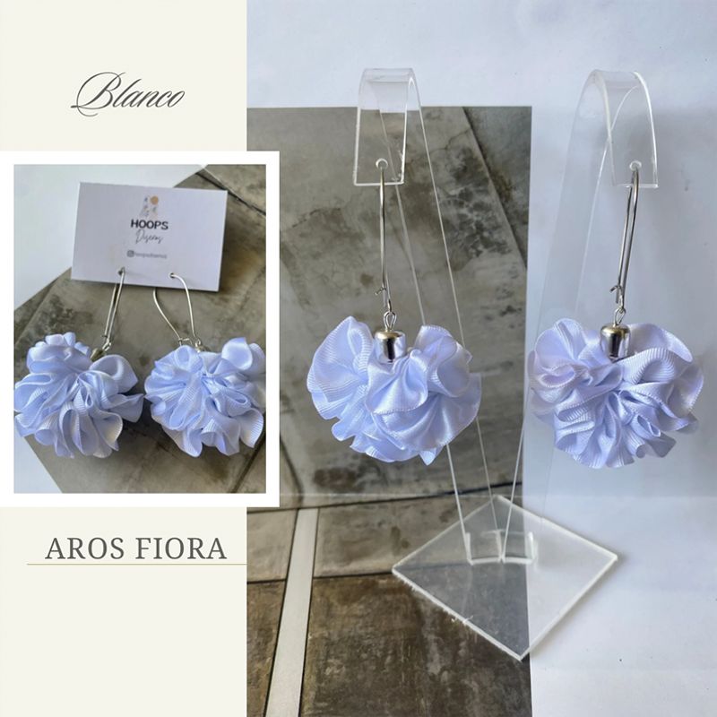 GENERICO - Aros De Tela En Flor Hechos A Mano