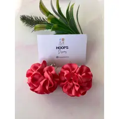 GENERICO - Aros De Tela En Flor Hechos A Mano