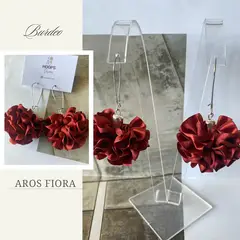 GENERICO - Aros De Tela En Flor Hechos A Mano