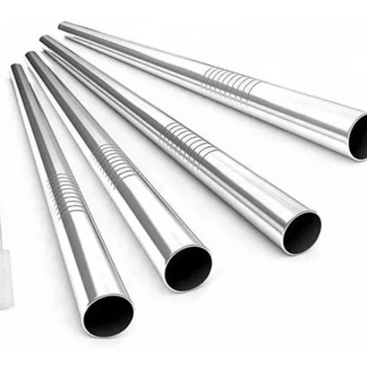 GENERICO - Set Bombillas Acero Inoxidable 4 Unidades + 1 Cepillos.