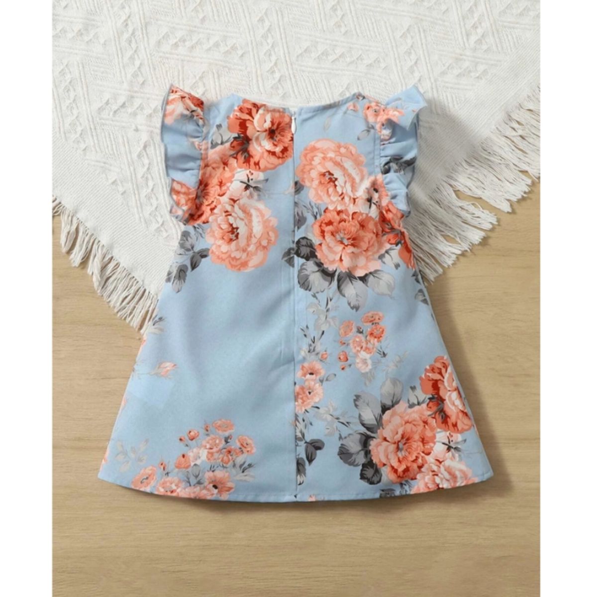 GENERICO - Vestido túnico con estampado floral de manga mariposa para bebe