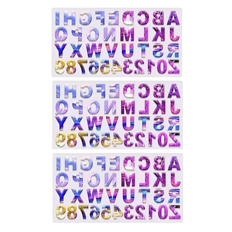 Pasteleria - X3 Molde De Silicona Letras Moldes Silicona Resina 36cavid