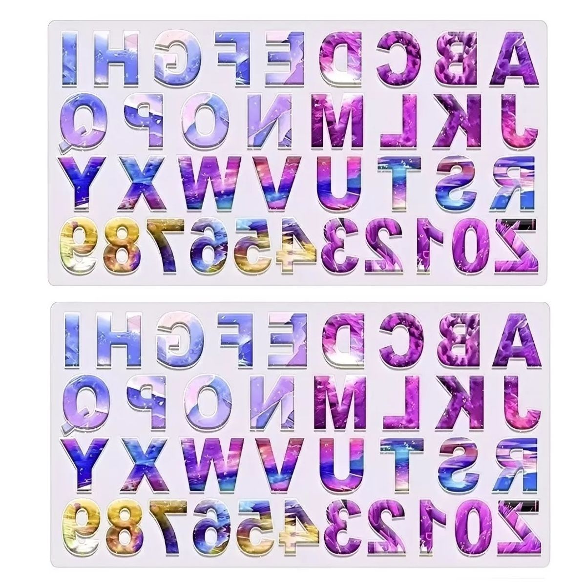 Pasteleria - X2 Molde De Silicona Letras Moldes Silicona Resina 36cavid