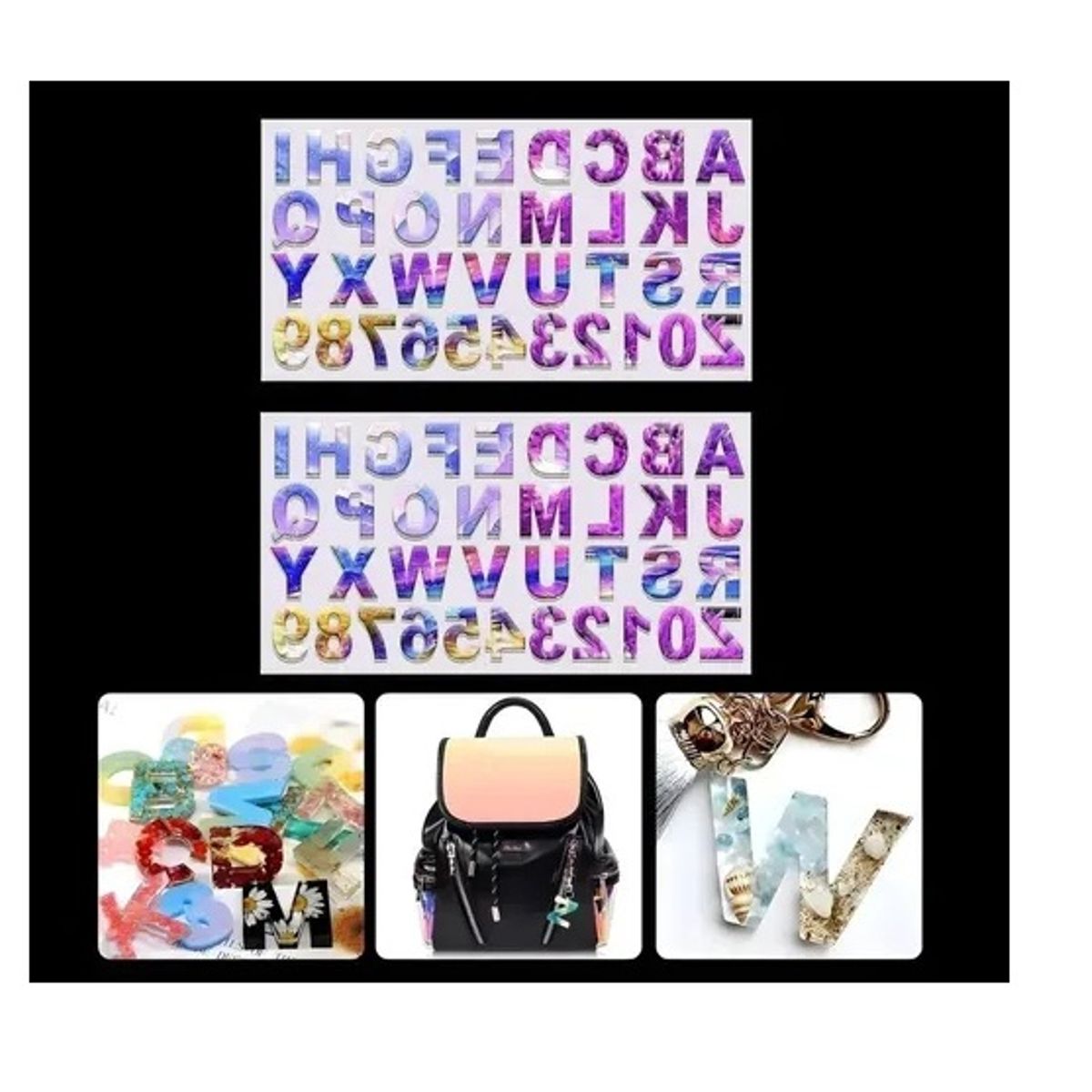 Pasteleria - X2 Molde De Silicona Letras Moldes Silicona Resina 36cavid