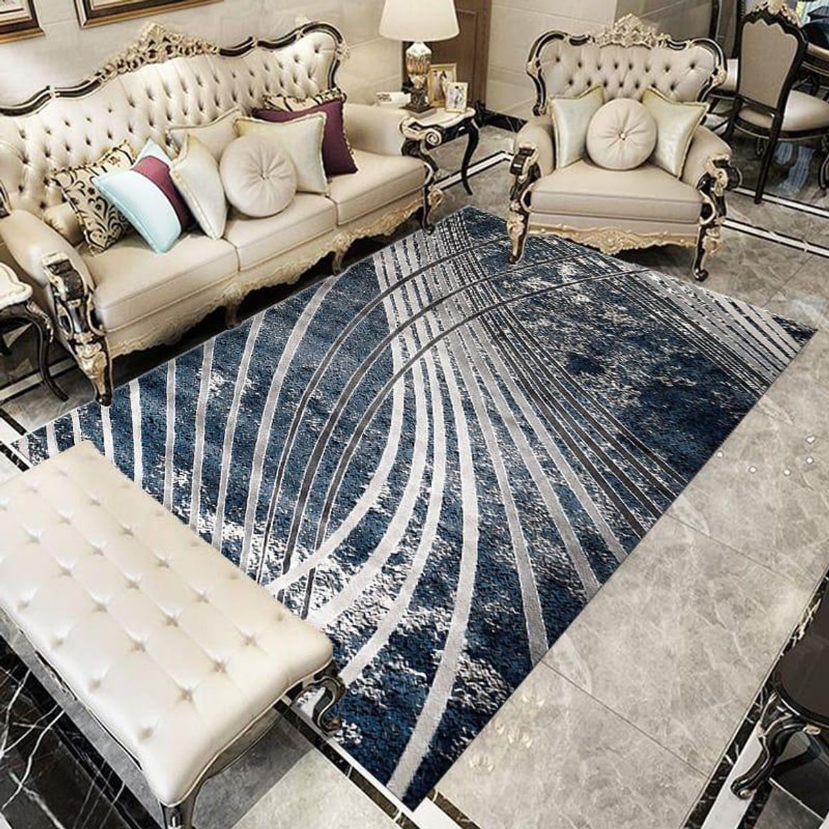 GENERICO - Alfombras Lisas con diseños 3D 160x230 cm - rayas.