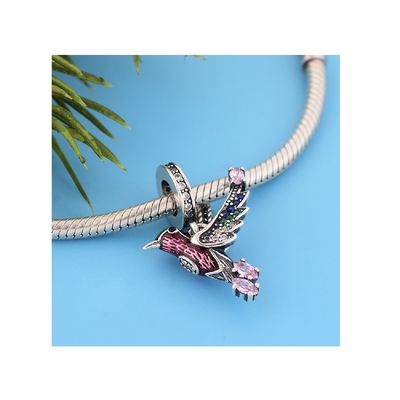 Imagen 2 del producto Charm Colibrí Mágico y Circones en Plata Fina 925