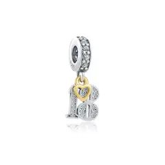 SILVER HEART - Charm Celebración 18 Años en Plata Fina 925
