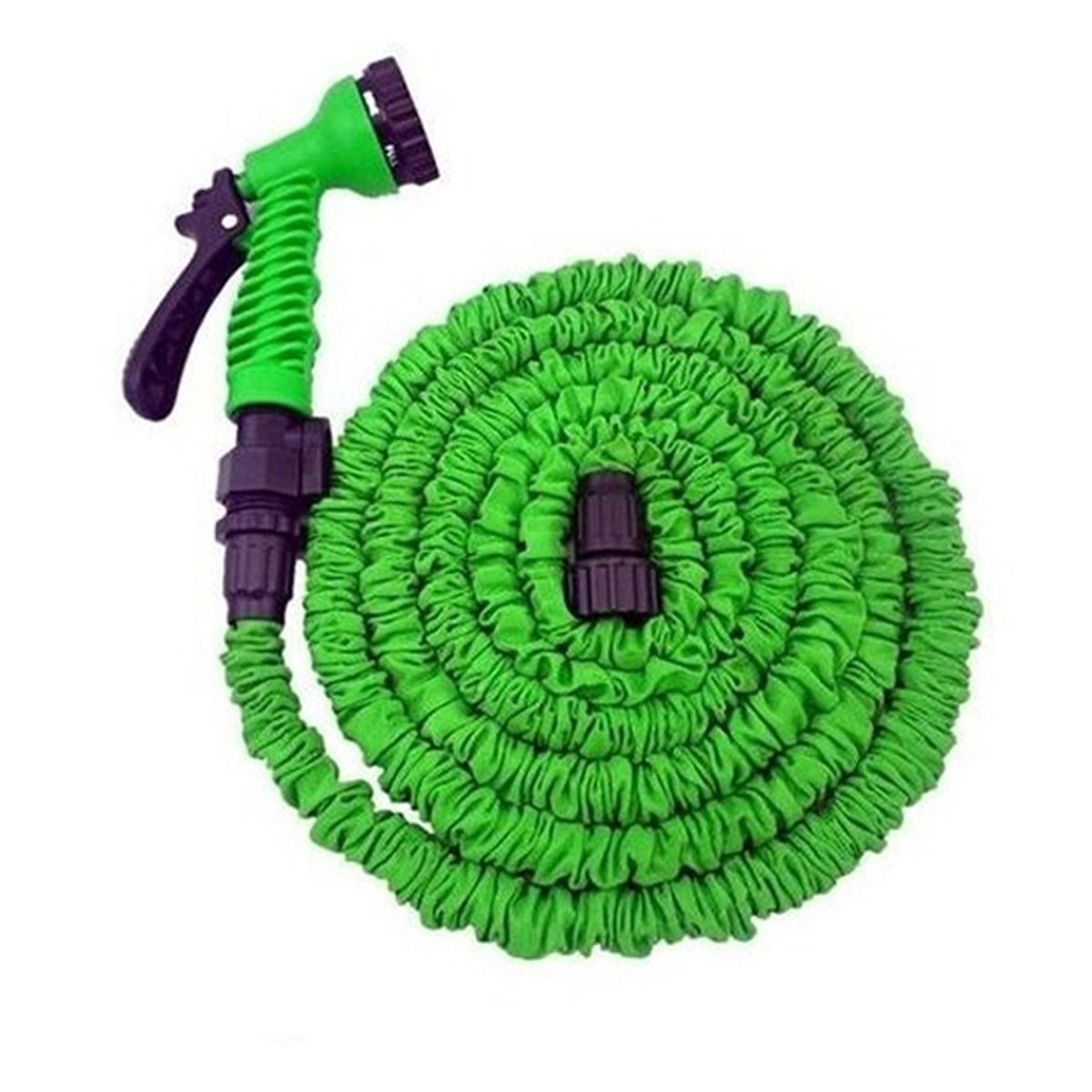 GENERICO - Manguera Expandible Retráctil con Pitón 45 Metros Verde.