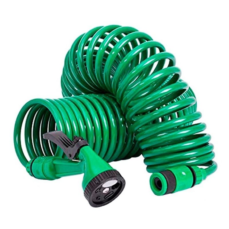GENERICO - Manguera 15 Mts Espiral Expandible Casa Jardin Verde