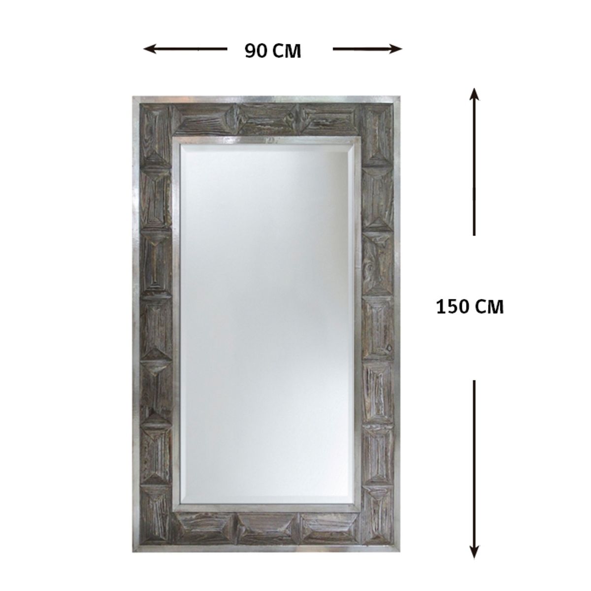 MSA MUEBLES SANTA ANA - ESPEJO SILVER OLD  (90 x 6 x 150 cm)