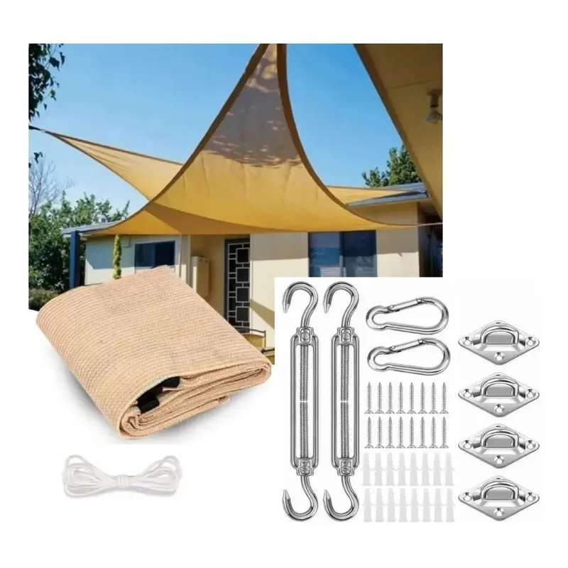 GENERICO - Kit De Instalacion Vela Anclaje Más Toldo Vela Sombra 5mx5m