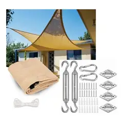 GENERICO - Toldo Terraza Exterior Vela Sombra Todos Living 5mx5m + Kit De Anclaje