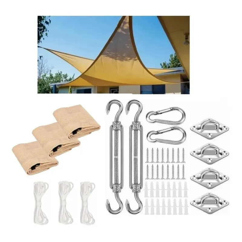 GENERICO - X3 Kit De Instalacion Vela Anclaje - Toldo Vela Sombra 5mx5m