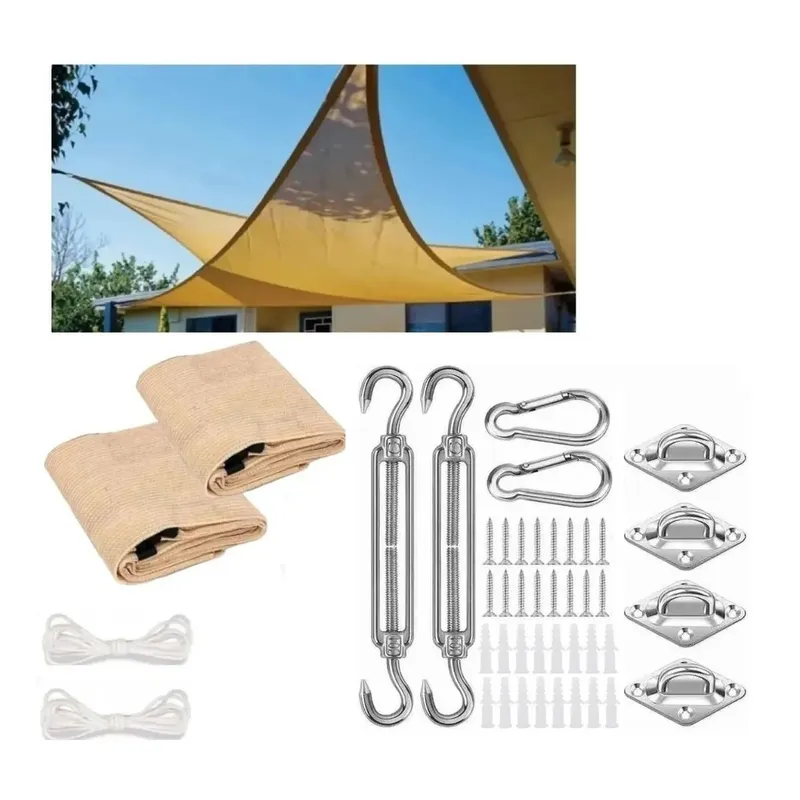 GENERICO - X2 Kit De Instalacion Vela Anclaje - Toldo Vela Sombra 3.6
