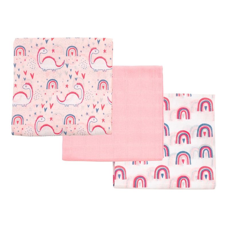 BAMBINO - Set 3 Piezas Pañales Tuto Bambino  Dinosaurio Rosado