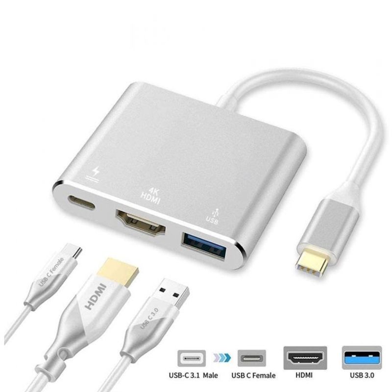 GENERICO - Adaptador Hub Tipo C Usb C A Hdmi 4k Usb 3.0 Tipo C Macbook