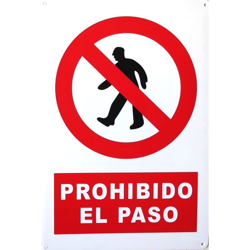 GENERICO - Señalética Prohibido el Paso 20x30cm PP