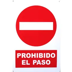 GENERICO - Señalética Prohibido el Paso 20x30cm PP