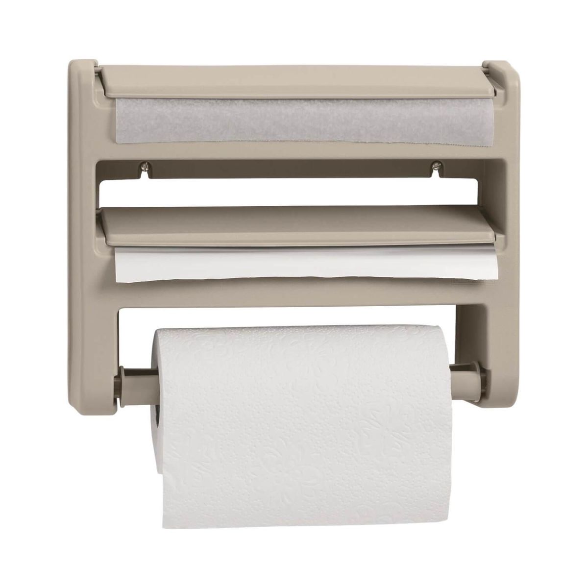 RIMAX - Dispensador Portarrollo Triple Taupe Rimax