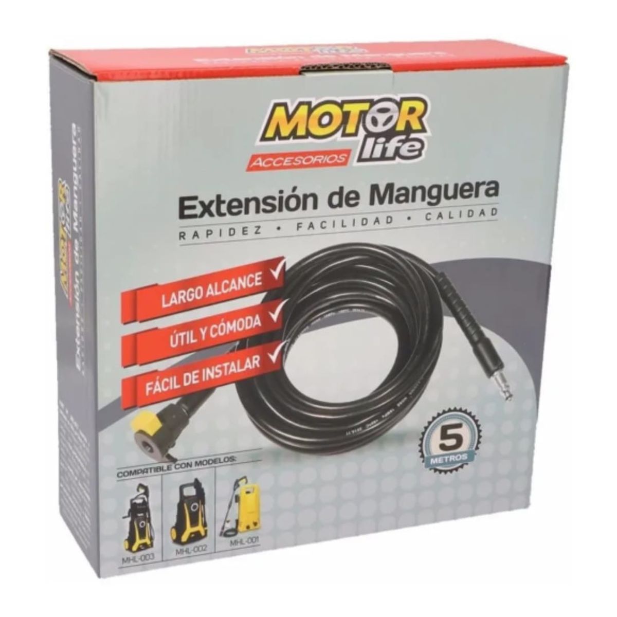 MOTORLIFE - Extensión De Manguera Para Hidrolavadora Motorlife