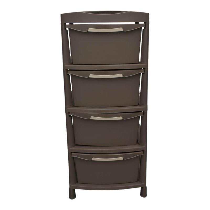 RIMAX - Cajonera Plastica organizador 4 cajones Cafe 48x47x96 Rimax