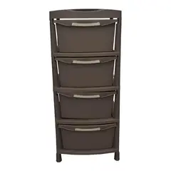 RIMAX - Cajonera Plastica organizador 4 cajones Cafe 48x47x96