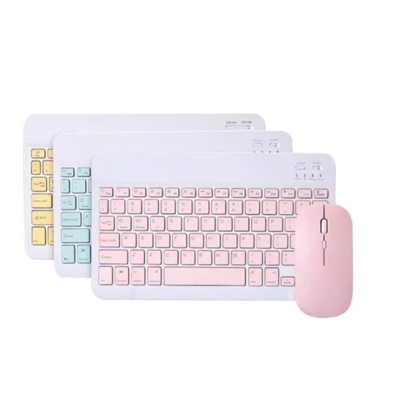 GENERICO - Set De Teclado Y Mouse Bluetooth Para Tablet- ROSA
