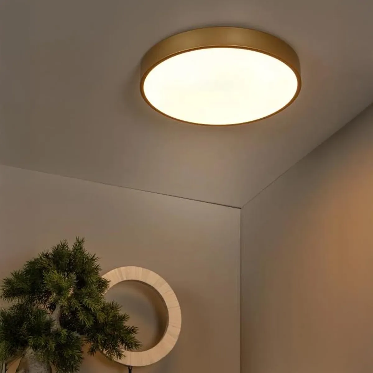 BOSCO - LAMPARA DE TECHO UNAR LED DORADO Ø39,5 - 24W BOSCO