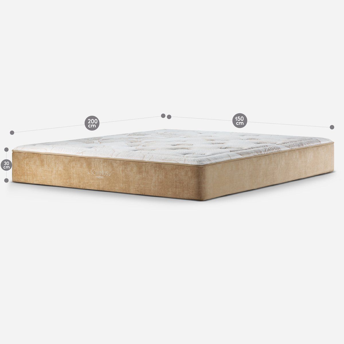 ROSEN - Colchón Rosen Somnus 2 Plazas 150 X 200 Cm Nougat