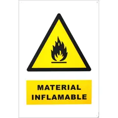 GENERICO - Señalética Material Inflamable 20x30cm PP