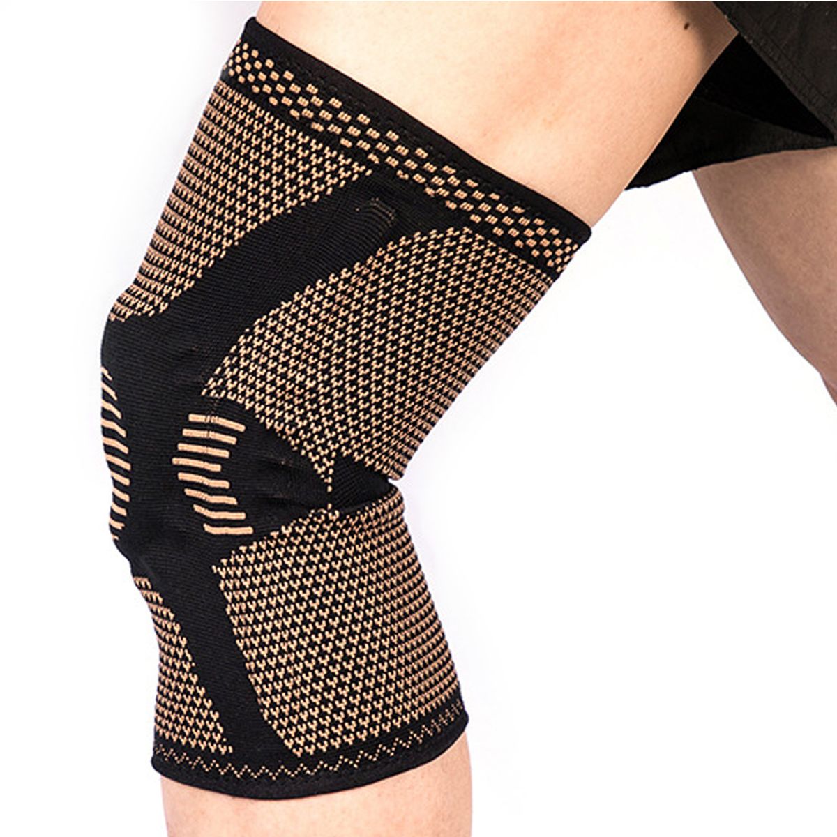 GENERICO - Par De Rodilleras De Comprensión Con Fibra De Cobre Talla M