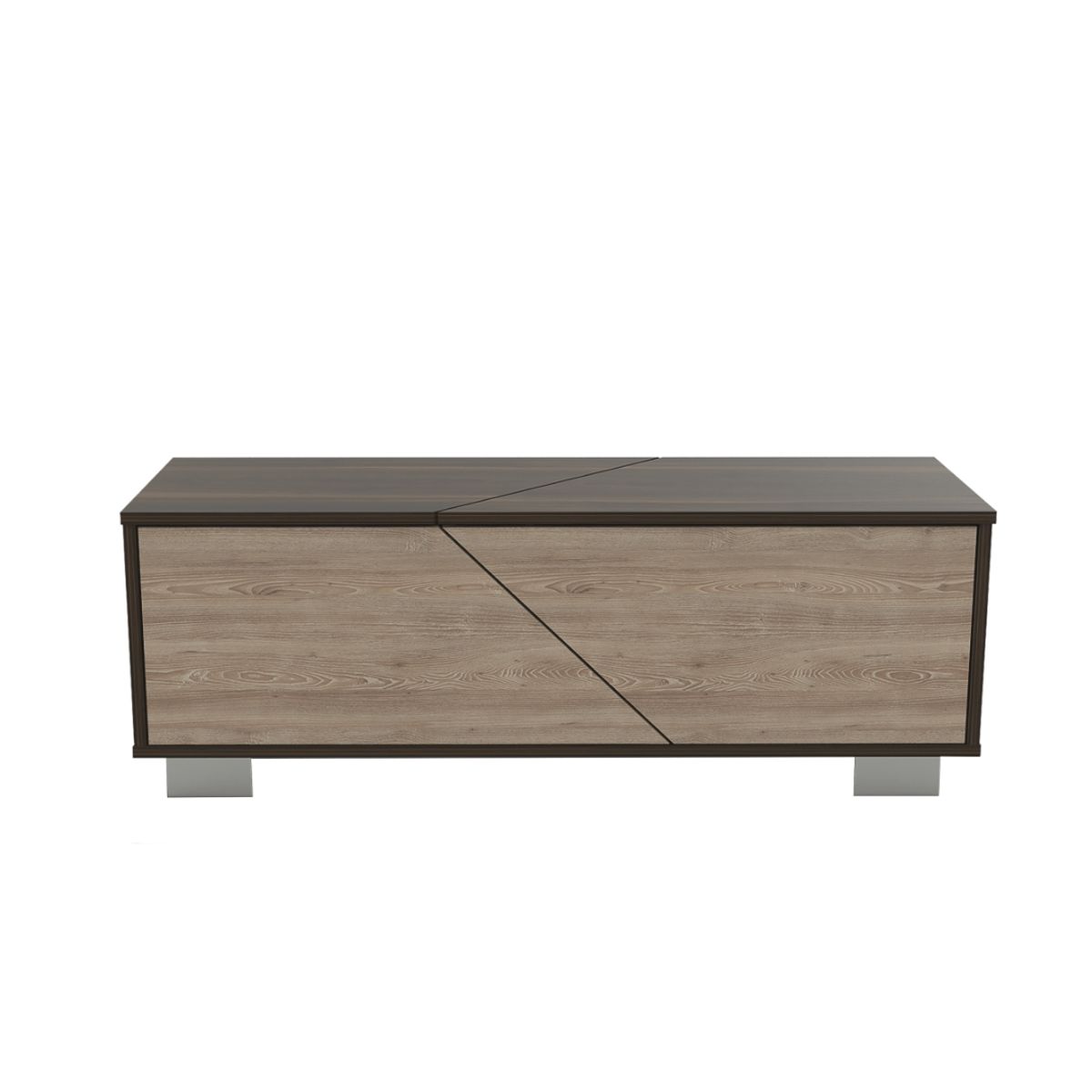 FMFURNITURE - Mesa De Centro 1 Puerta - Café Oscuro 36.3x104.3x38 cm